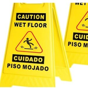 Yellow Caution Wet Floor Sign